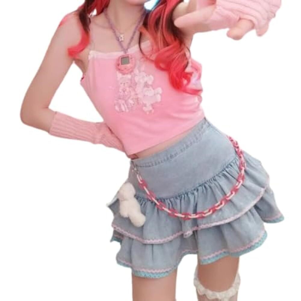 5323 Kawaii Denim Skirt Lolita Skirt Jean Skirts Denim Jeans Skirt Denim